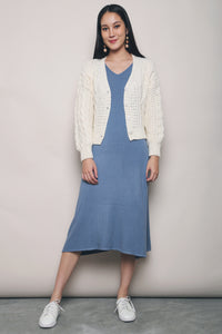 Gretel Cable Knit Cardigan Cream
