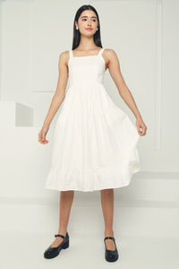 Miu Cotton Midi Dress White
