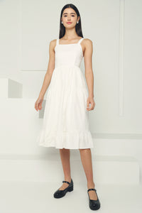 Miu Cotton Midi Dress White
