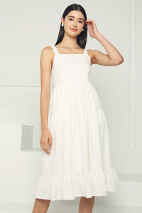 Miu Cotton Midi Dress White