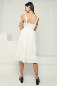 Miu Cotton Midi Dress White