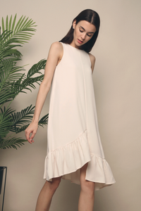 Como Ruffles Sleeveless Dress Malt