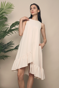 Como Ruffles Sleeveless Dress Malt