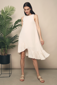 Como Ruffles Sleeveless Dress Malt