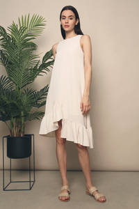 Como Ruffles Sleeveless Dress Malt