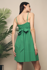 Gwella Pleated Strappy Dress Green