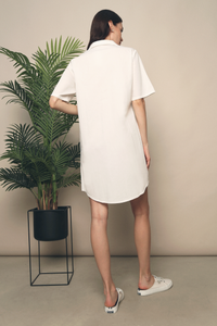 Dylan Tie Shirt Dress White