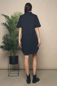 Dylan Tie Shirt Dress Navy