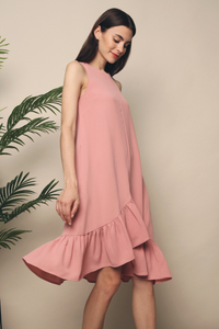 Como Ruffles Sleeveless Dress Rose