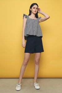 Eri Linen Mom Shorts Navy