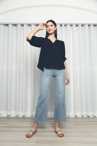 Estelle Checked Blouse Black