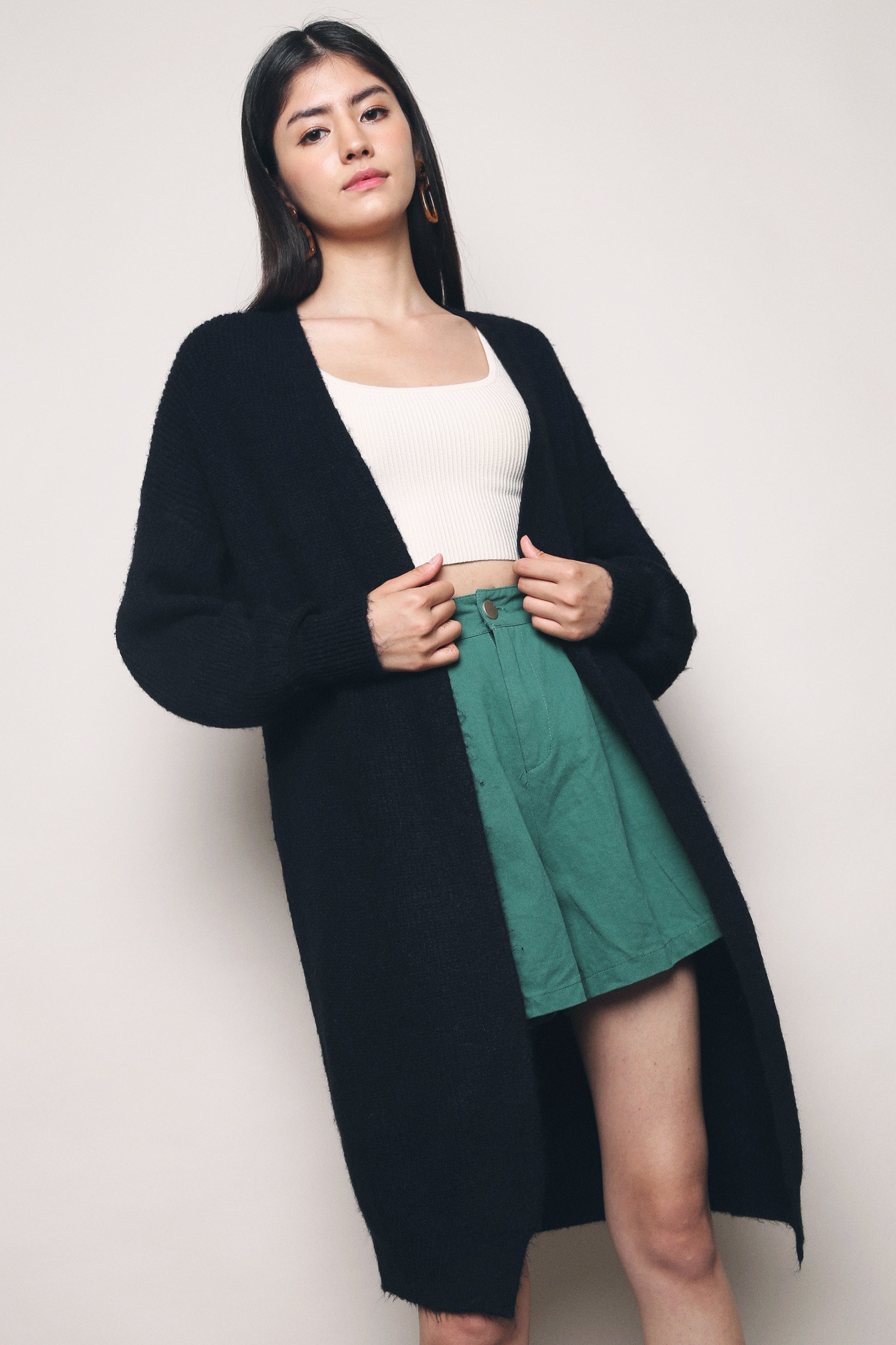 Floy Long Knit Cardigan Black (Restock)