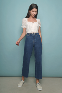 Hayden Wide Leg Denim Pants Dark Denim