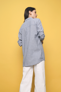 Helen Stripe Shirt Navy