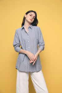 Helen Stripe Shirt Navy