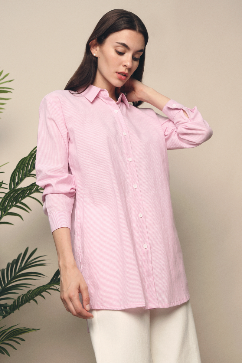 Helen Stripe Shirt Pink