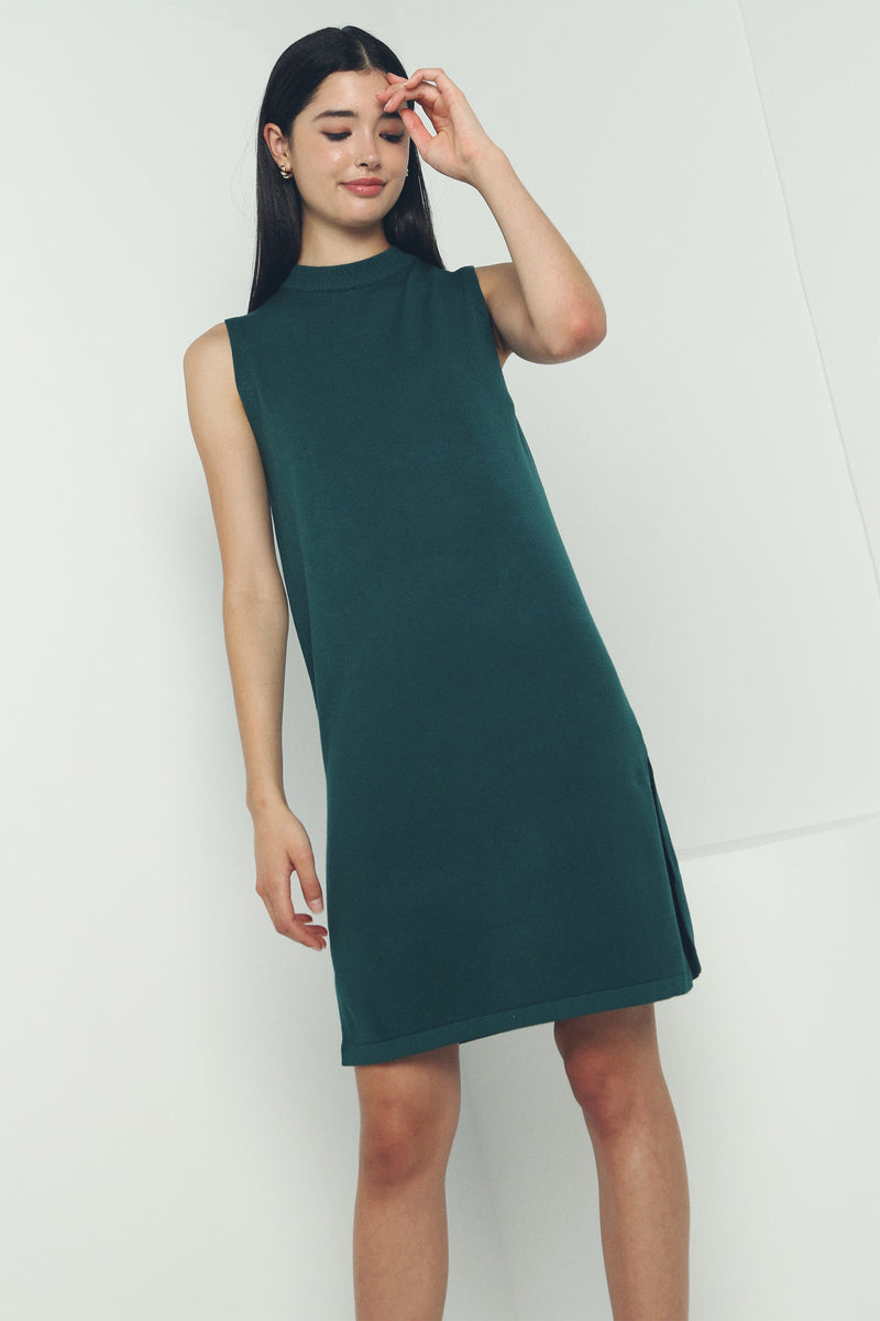 Reynold Slit Knit Dress Emerald (Restock)
