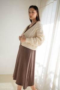 Gretel Cable Knit Cardigan Cream