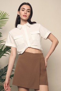 Ingrid Cropped Shirt White