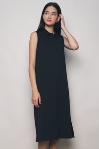 Isla Polo Midi Dress Black (Restock)