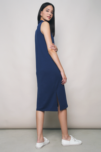Isla Polo Midi Dress Navy (Restock)