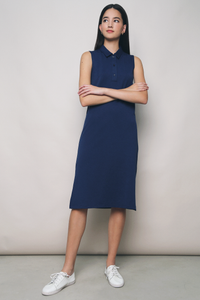 Isla Polo Midi Dress Navy (Restock)