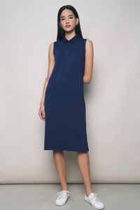 Isla Polo Midi Dress Navy (Restock)