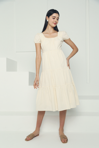 Izzie Tiered Midi Dress Malt (Restock)