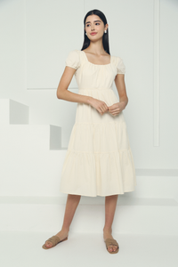 Izzie Tiered Midi Dress Malt (Restock)