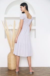 Izzie Tiered Midi Dress Sky (Restock)