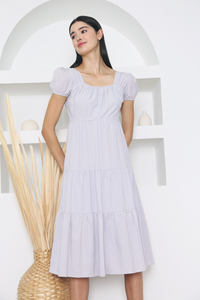Izzie Tiered Midi Dress Sky (Restock)