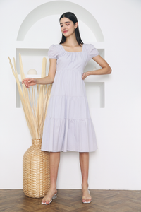 Izzie Tiered Midi Dress Sky (Restock)