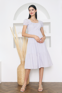 Izzie Tiered Midi Dress Sky (Restock)