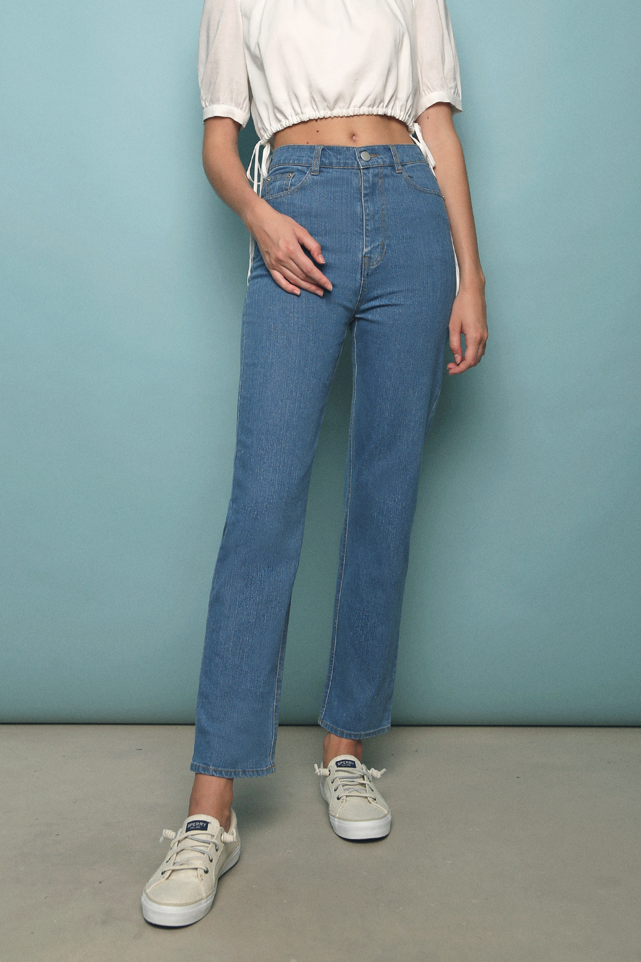 Dark denim straight leg jeans deals