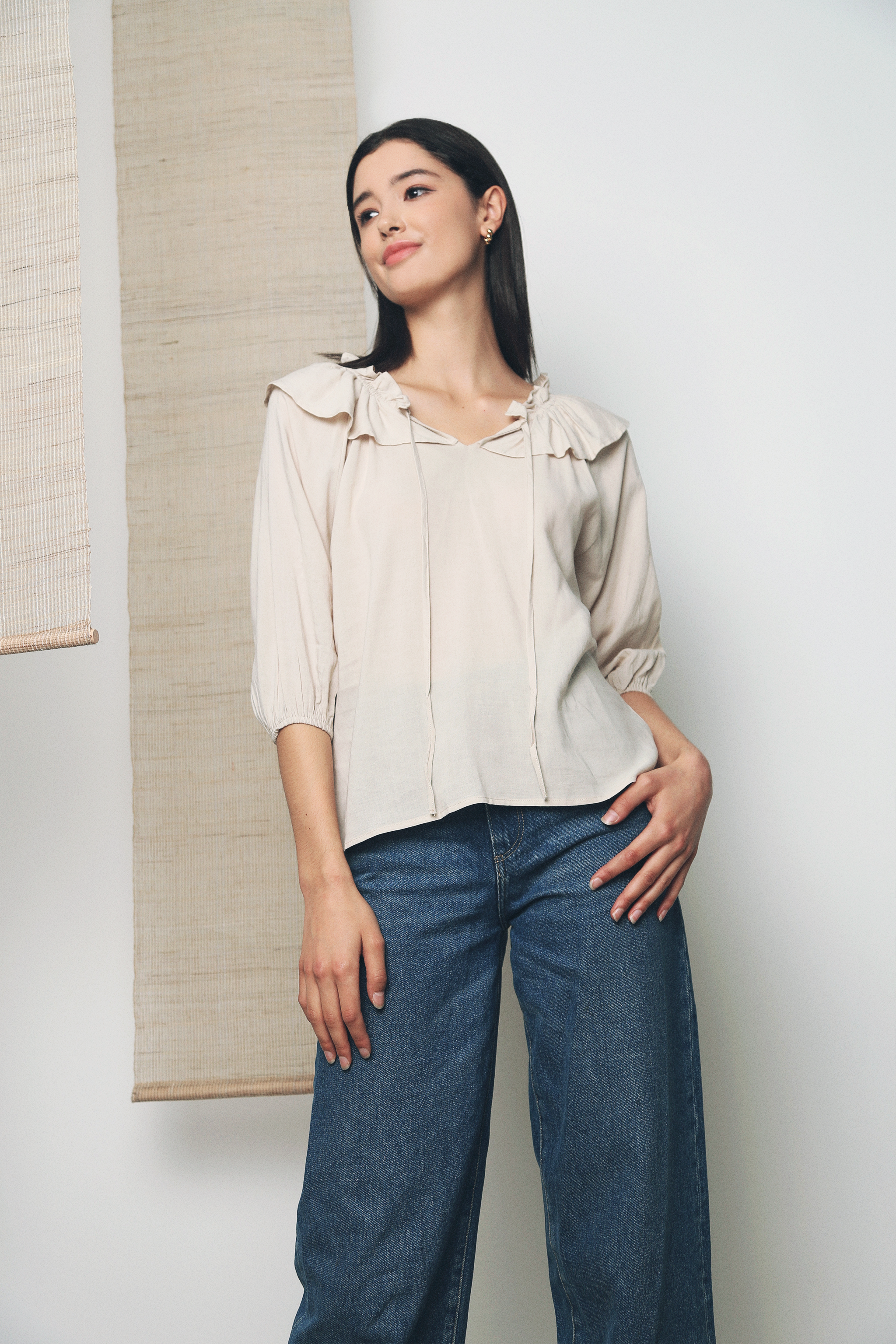 Keline Ruffle Blouse Malt