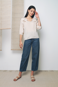 Keline Ruffle Blouse Malt