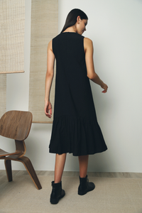 Konni Peplum Midi Dress Black (Restock)