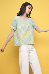 Lolly Checkered Blouse Yellow