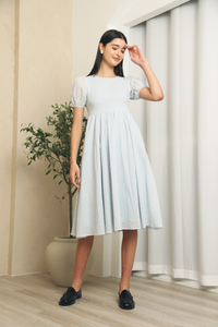 Lovis Scoop Back Midi Dress Blue