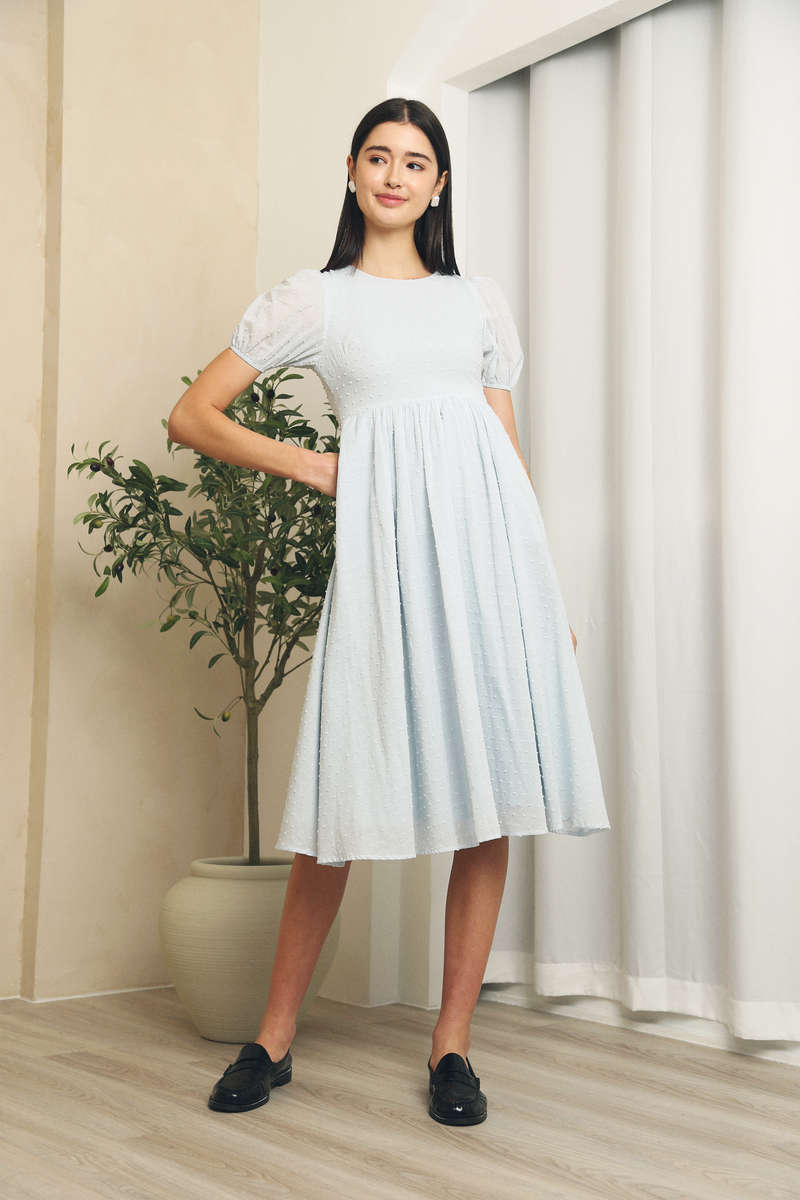 Lovis Scoop Back Midi Dress Blue