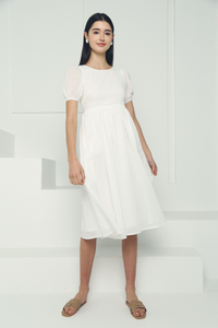 Lovis Scoop Back Midi Dress White