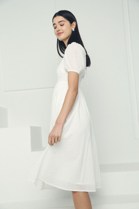 Lovis Scoop Back Midi Dress White