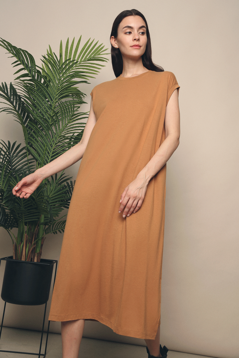 Luka Muscle Tank Midi Dress Caramel