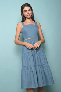 Madeline Cropped Denim Top Light Denim