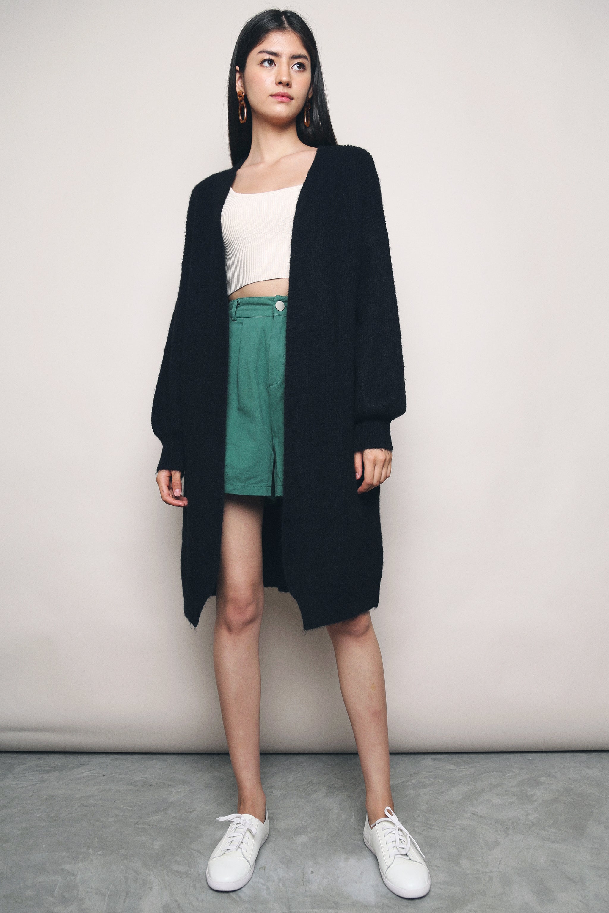 Floy Long Knit Cardigan Black (Restock)
