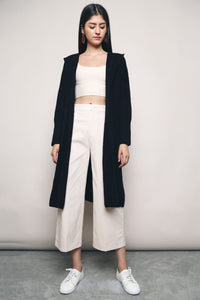 Bonds Hooded Long Knit Cardigan Black (Restock)