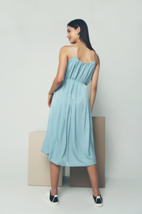 Mira Pleat Midi Dress Teal