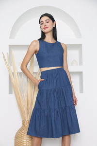Momo 2-Piece Denim Top Dark Denim