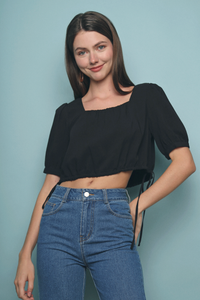 Mudan Cropped Top Black