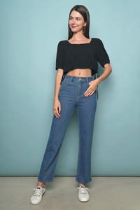 Mudan Cropped Top Black